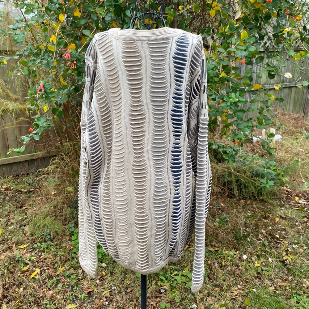 Coogi Style Vintage Ribbed Designer Sweater Men’s Size Large Nuetral Colors - Picture 3 of 14